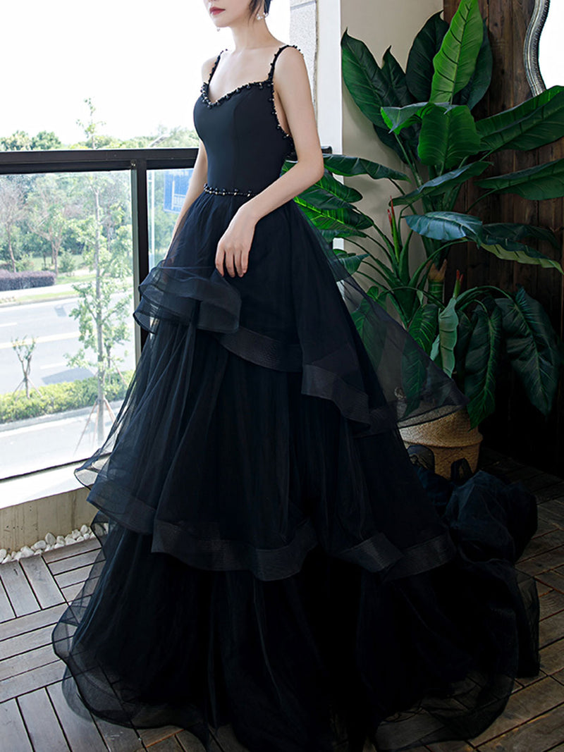 Black Evening Dresses with Lace - June Bridals