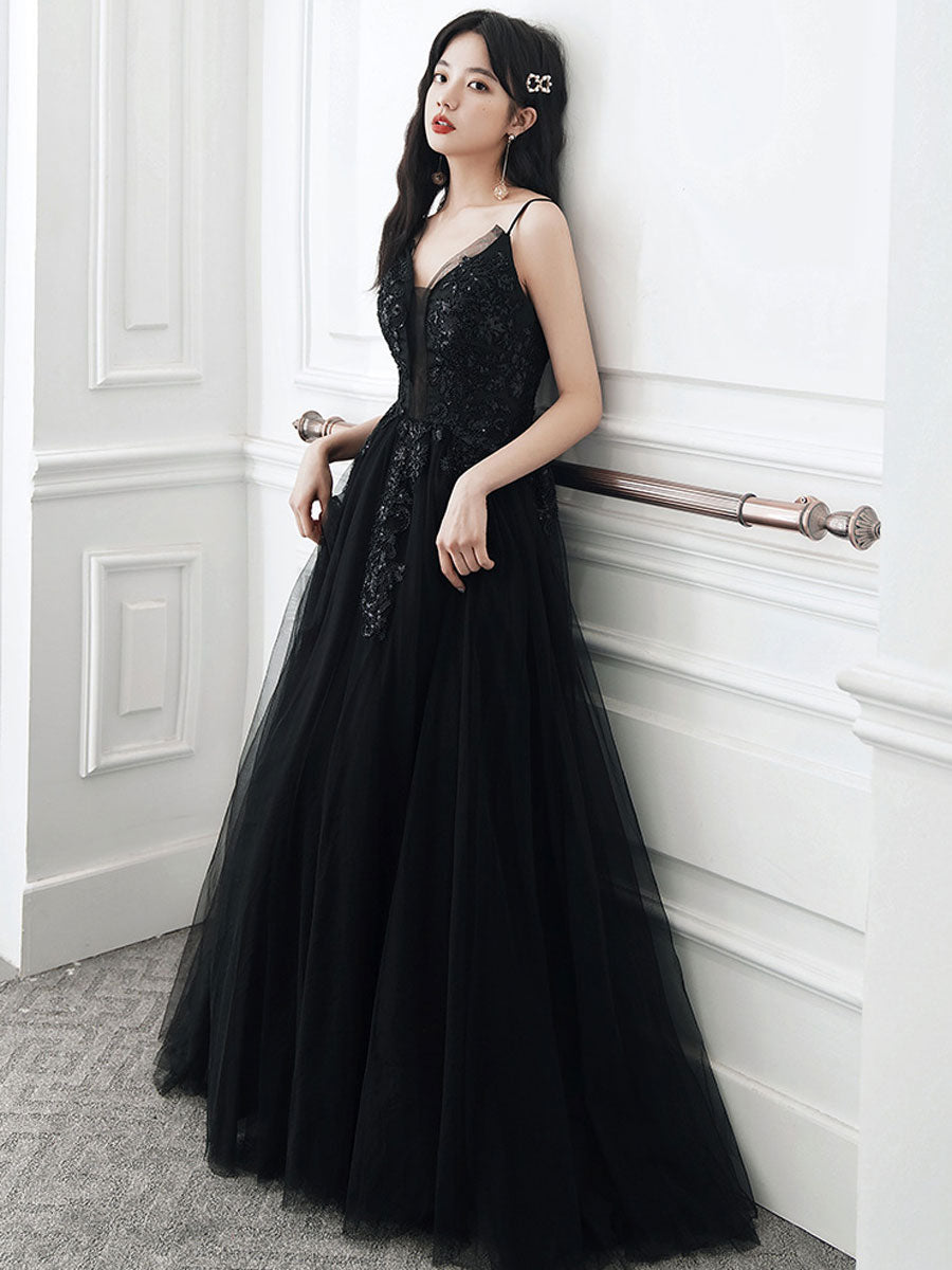 Black Long Prom Dresses, Aline Black Formal Graduation Dresses – shopluu