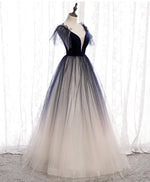 Blue Tulle Long Prom Dress Blue Tulle Formal Dress