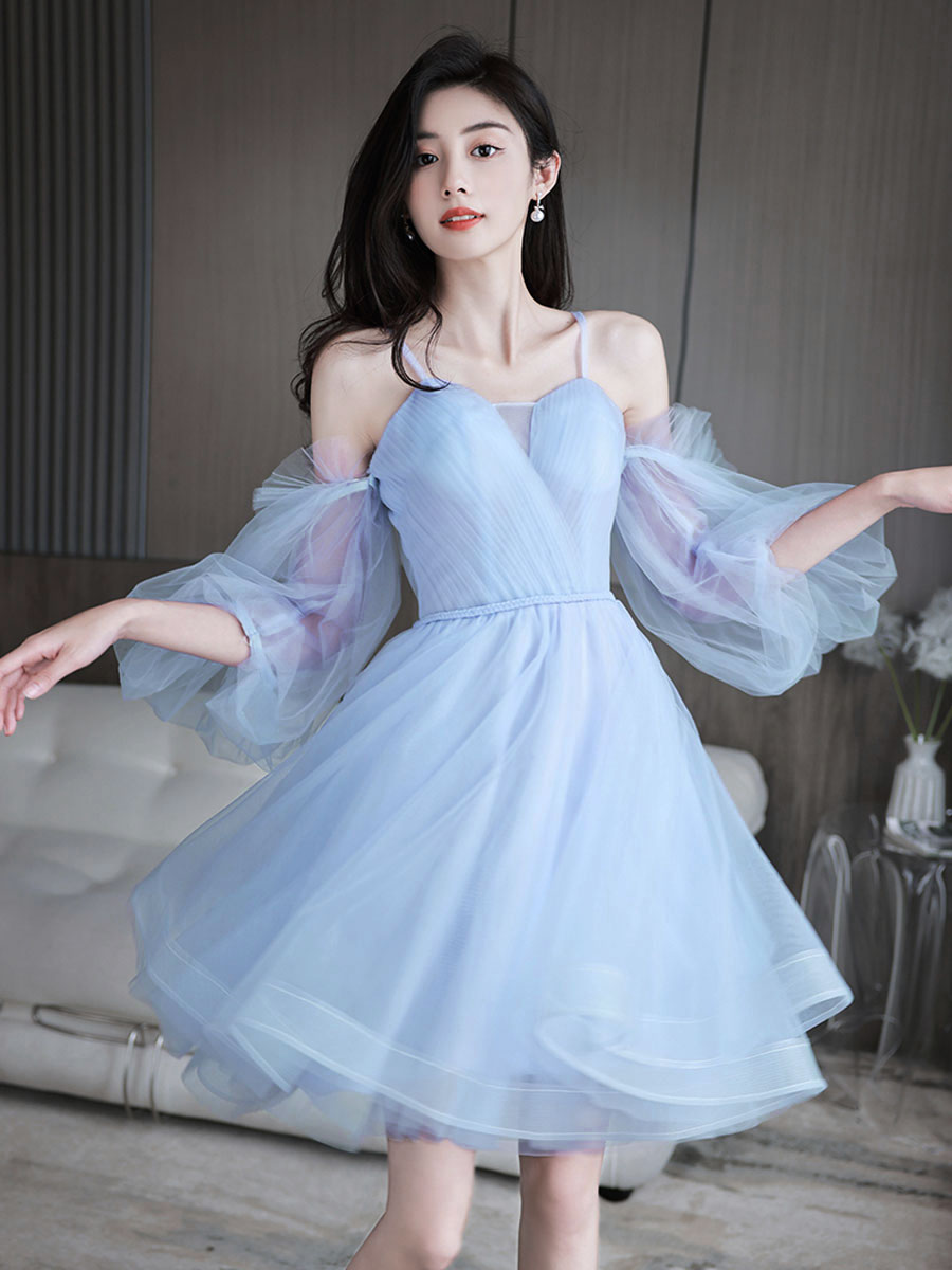 Cute Sweetheart Neck Tulle Short Prom Dress, Cute Puffy Homecoming Dress Custom Size / Ash Purple Cute Sweetheart Neck Tulle Short Prom Dress, Cute Puffy Homecoming Dress Custom Size / Ash Purple