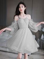 Cute Sweetheart Neck Tulle Short Prom Dress, Cute Puffy Homecoming Dress