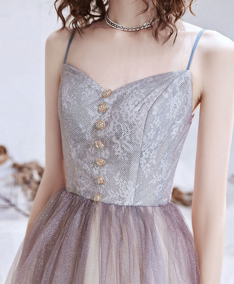 Simple Sweetheart Aline Long Prom Dress, Shiny Formal Dresses