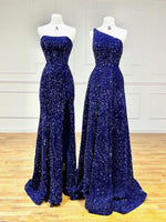 Blue Velvet Prom Dresses