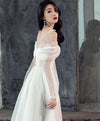 White Sweetheart Off Shoulder Tulle White Homecoming Dress