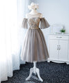 Cute Round Neck Tulle Lace Short Prom Dress, Tulle Homecoming Dress