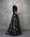 Unique Black Satin Long Prom Dress, Black Evening Dress