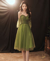 Simple Green Tulle Short Prom Dress Green Homecoming Dress