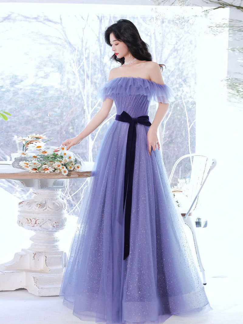 Purple Prom Dress, Prom Dresses, Evening Gown, Graduation School Party  Dress, Winter Formal Dress