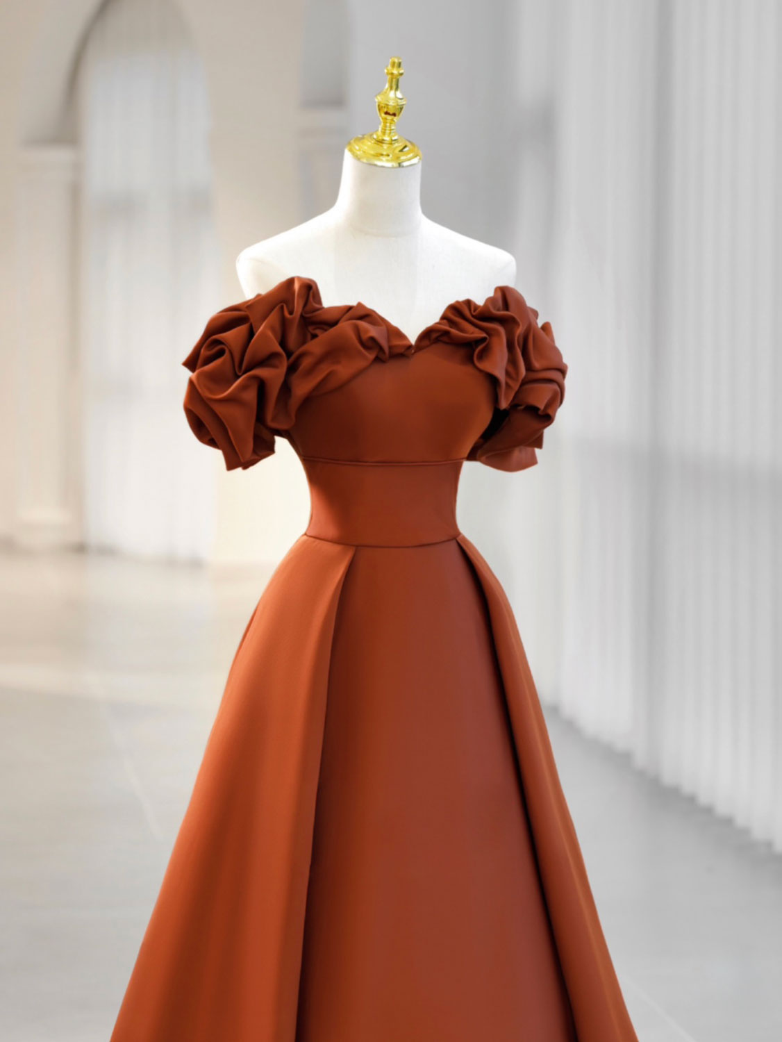 Simple A Line Satin Orange Long Prom Dresses, Orange Long Formal Evening Dresses, US 14 / Orange / No Rush Simple A Line Satin Orange Long Prom Dresses, Orange Long Formal Evening Dresses, US 14 / Orange / No Rush