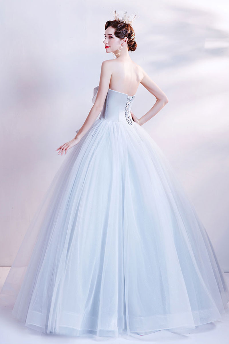 Gray Aline Tulle Long Prom Dress, Formal Gray Formal Party Dress US 12 / Custom Color Gray Aline Tulle Long Prom Dress, Formal Gray Formal Party Dress US 12 / Custom Color