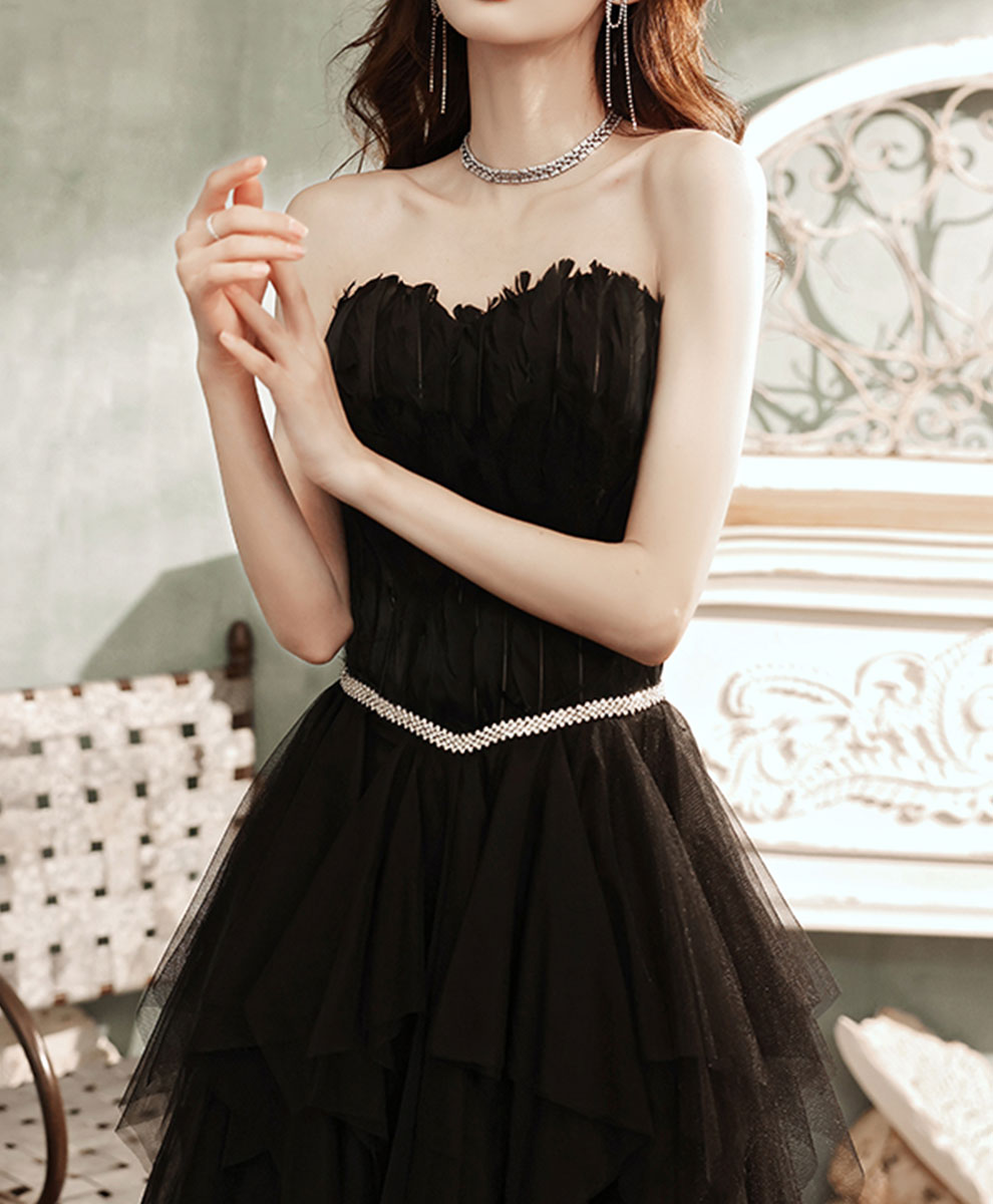 chanel long black dress