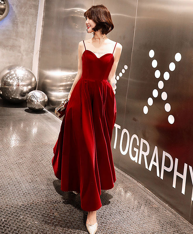 Burgundy Sweetheart Tea Length Prom Dress, Burgundy Bridesmaid Dress US 4 / Custom Color Burgundy Sweetheart Tea Length Prom Dress, Burgundy Bridesmaid Dress US 4 / Custom Color