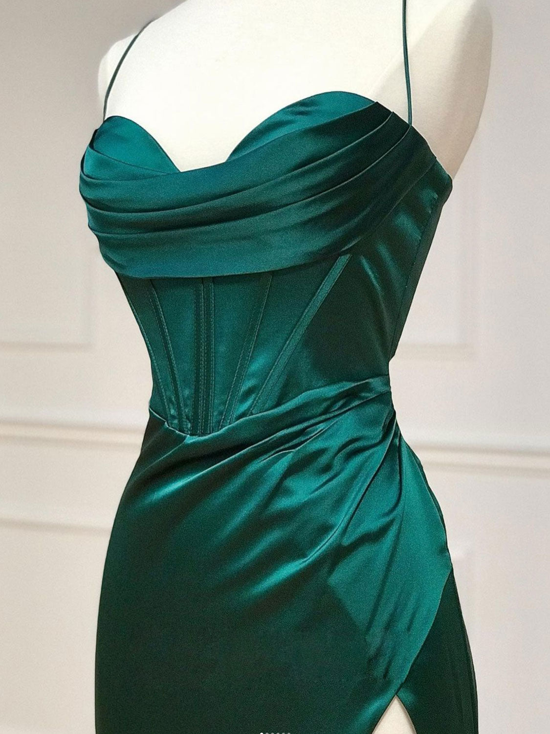 Green Sweetheart Neck Satin Long Prom Dress, Green Evening Dresses shopluu Green Sweetheart Neck Satin Long Prom Dress, Green Evening Dresses shopluu
