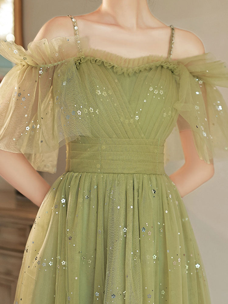 Simple Green Sweetheart Neck Tulle Short Prom Dress, Puffy Green Homecoming Dress