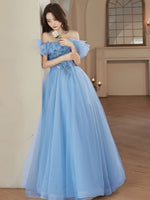 Blue Lace Formal Dresses