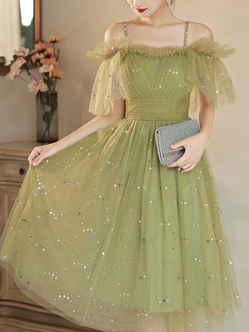 short green homecoming dress Lace Teal Dresses Chiffon Skirt loveangeldress Beach / Destination Simple Green Sweetheart Neck Tulle