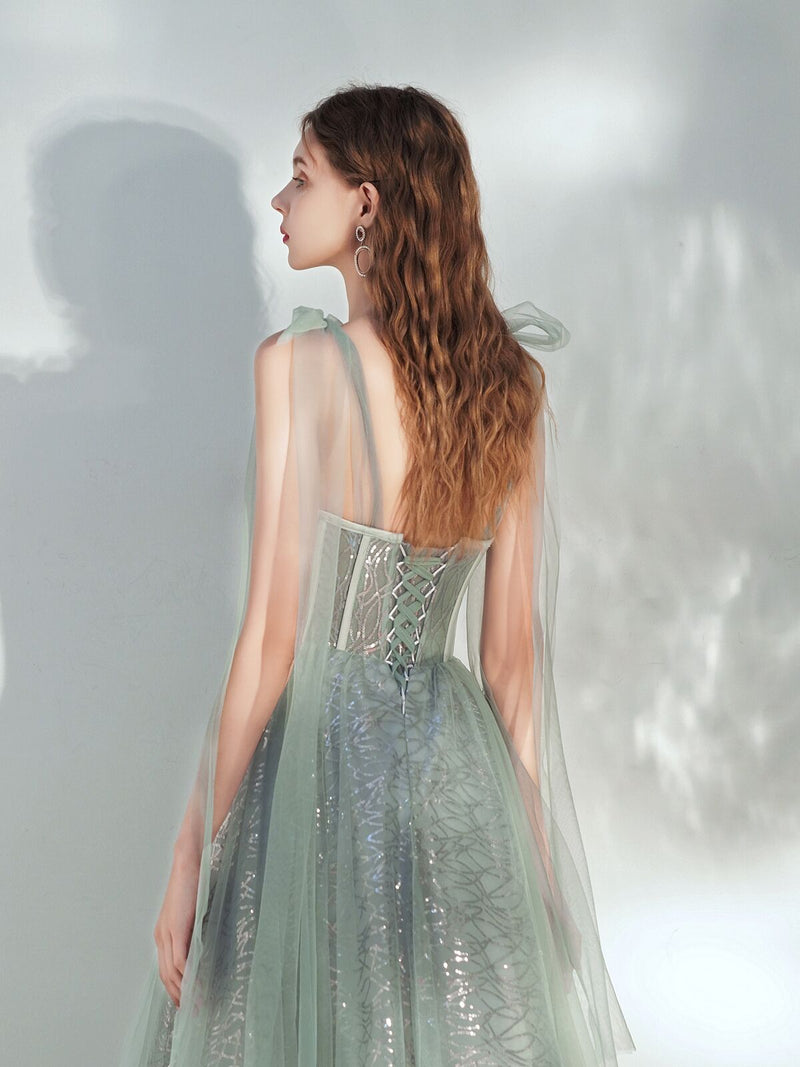 A -line Tulle Lace Tea Length Green Prom Dress, Formal Aline Green Homecoming Dresses US 16 / Custom Color A -line Tulle Lace Tea Length Green Prom Dress, Formal Aline Green Homecoming Dresses US 16 / Custom Color