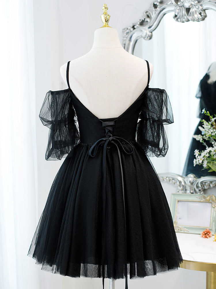 Off the Shoulder Short Black Lace Prom Dresses, Short Black Lace Formal Homecoming Dresses, US 8 / Black as Pics / No Rush