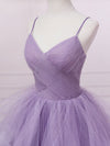 Purple V Neck Tulle Sequin Long Prom Dress Purple Tulle Formal Party Dress