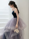 Purple Sweetheart Neck Tulle Long Prom Dress Purple Graduation Dresses
