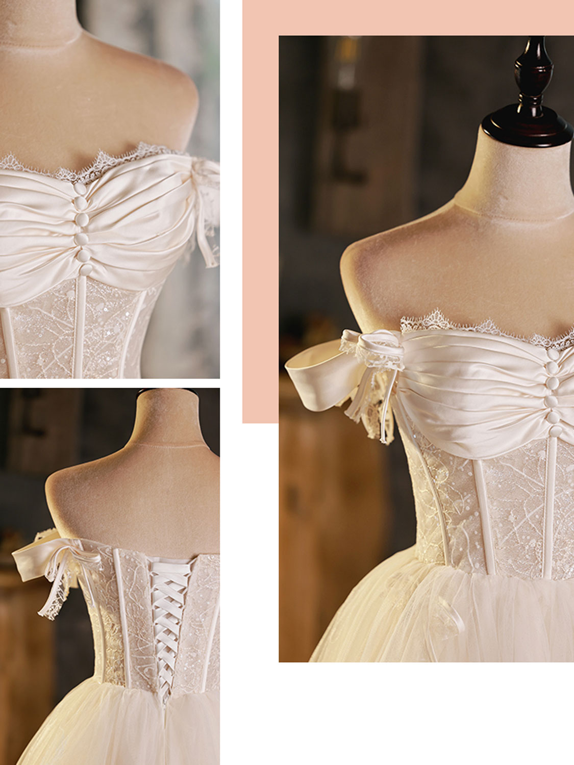 Cute Light Champagne Tulle Lace Short Prom Dress,Tulle Homecoming Dress