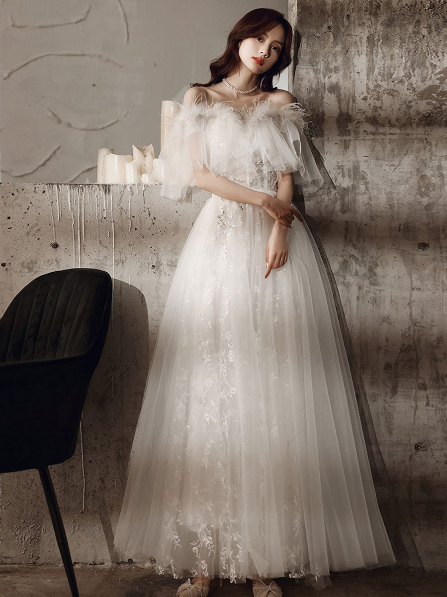 A-Line Sweetheart Neck A line Long Prom Dress
