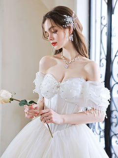 Cute Sweetheart Neck Light Champagne Long Prom Dress