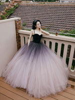 Unique sweetheart neck tulle long prom dress formal evening dress