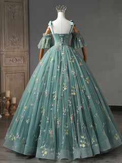 Green Lace Long Formal Dress