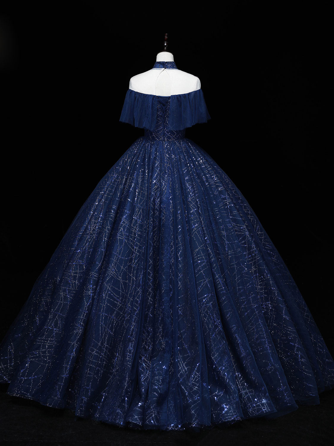 Dark Blue Long Prom Dress, Blue Tulle Formal Gown Graduation Dresses – shopluu