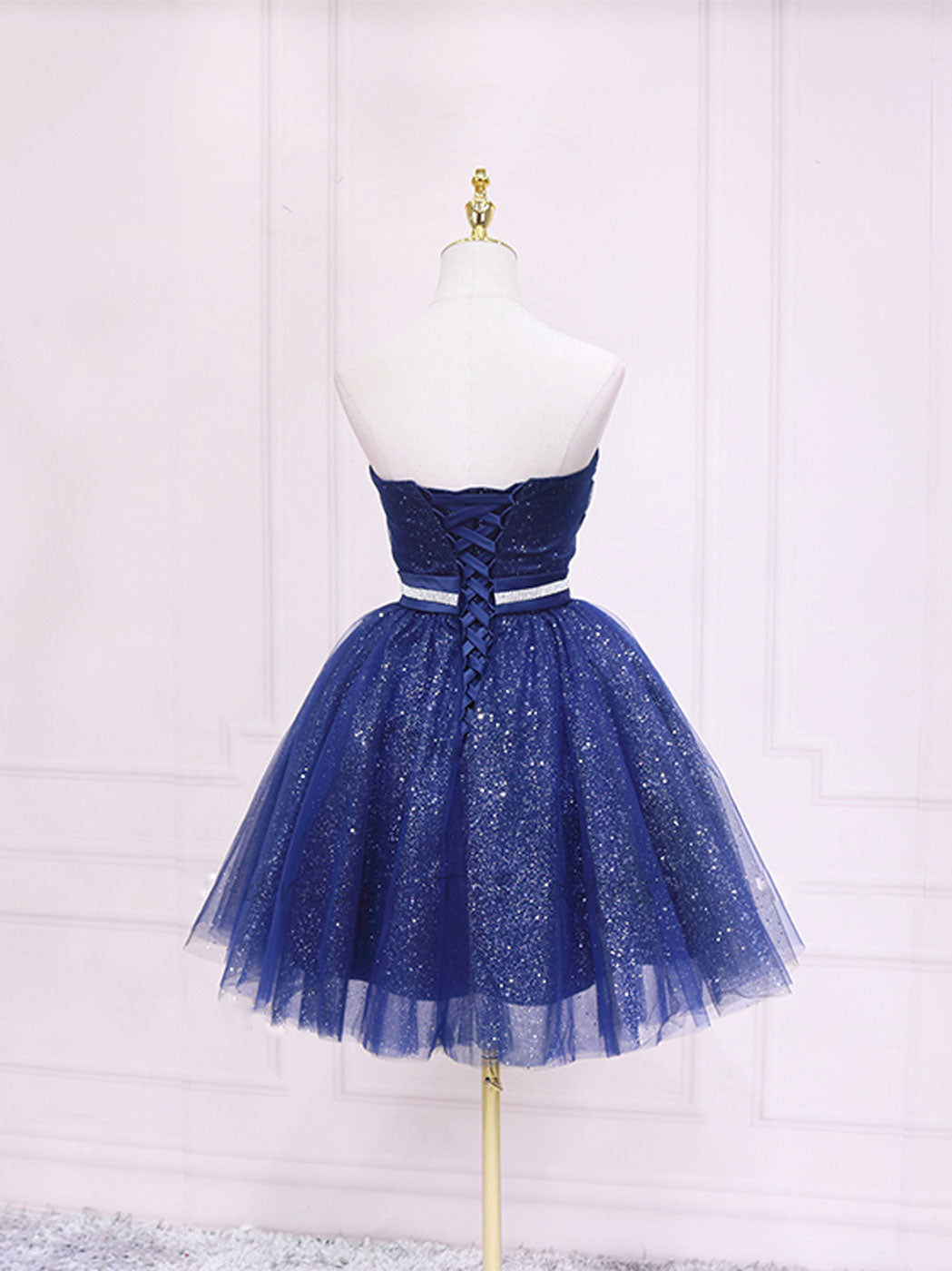Sweetheart Neck Short Blue Prom Dresses, Short Blue Formal Homecoming Graduation Dresses, US 10 / Dark Blue as Pics / No Rush Sweetheart Neck Short Blue Prom Dresses, Short Blue Formal Homecoming Graduation Dresses, US 10 / Dark Blue as Pics / No Rush