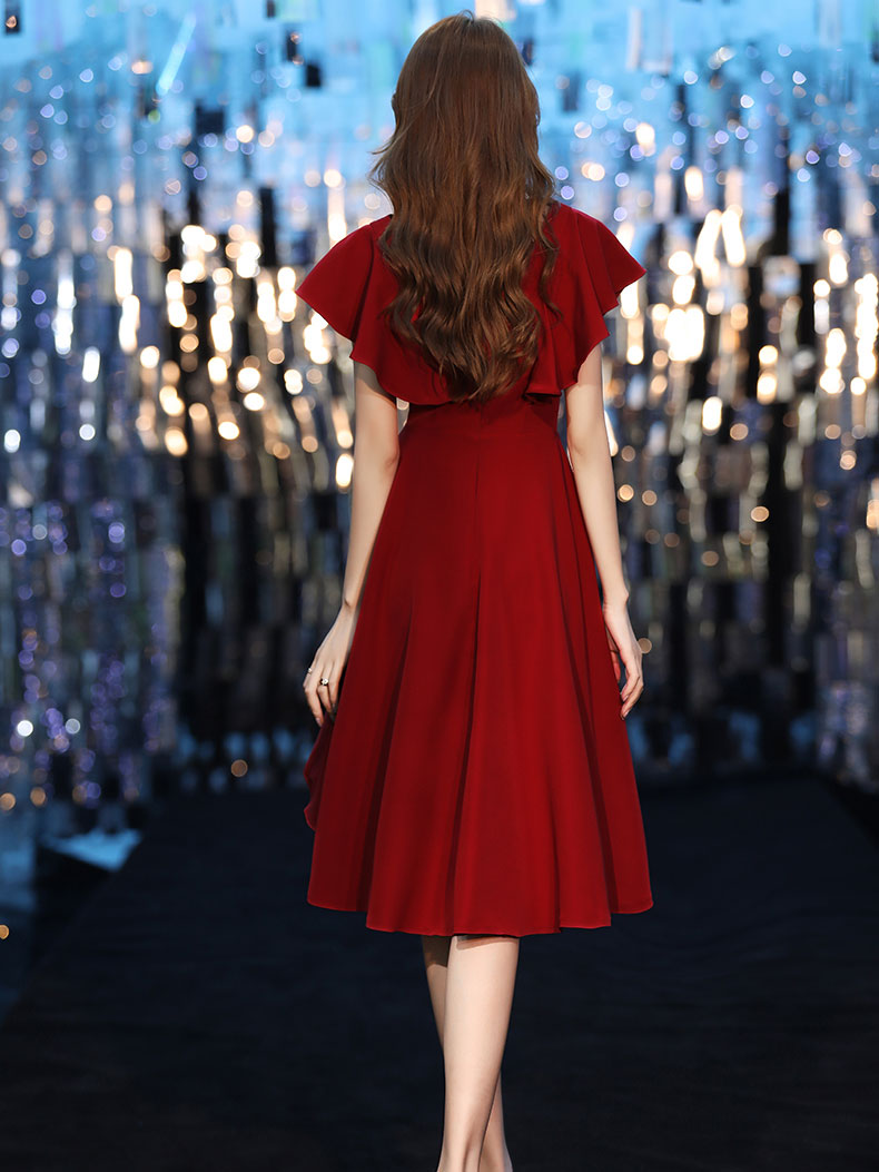 Simple V Neck Burgundy Short Prom Dresses, Burgundy Homecoming Dresses Custom Size / Custom Color Simple V Neck Burgundy Short Prom Dresses, Burgundy Homecoming Dresses Custom Size / Custom Color