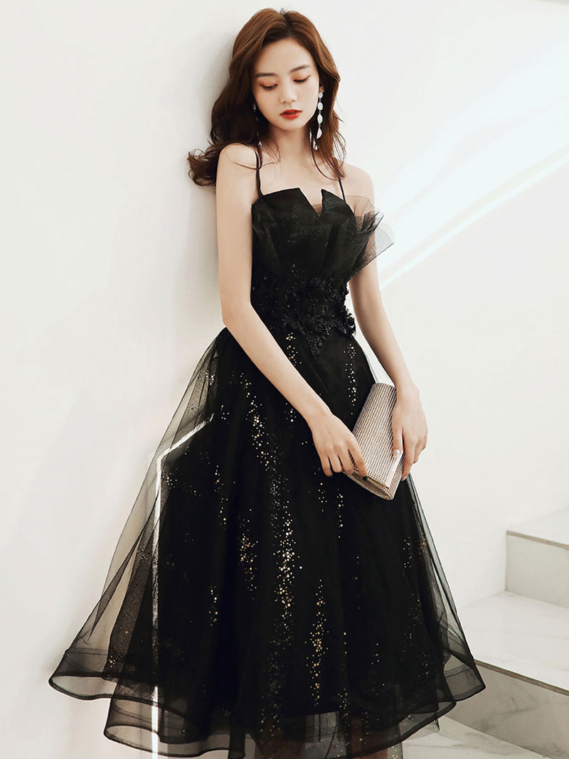 Black tulle short prom dress, Black short formal puffy homecoming dresses US 4 / Custom Color Black tulle short prom dress, Black short formal puffy homecoming dresses US 4 / Custom Color