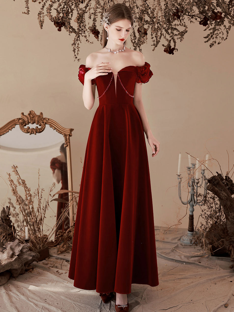 Cinderella Divine - CD956 Off shoulder Wavy Velvet Gown – Couture Candy