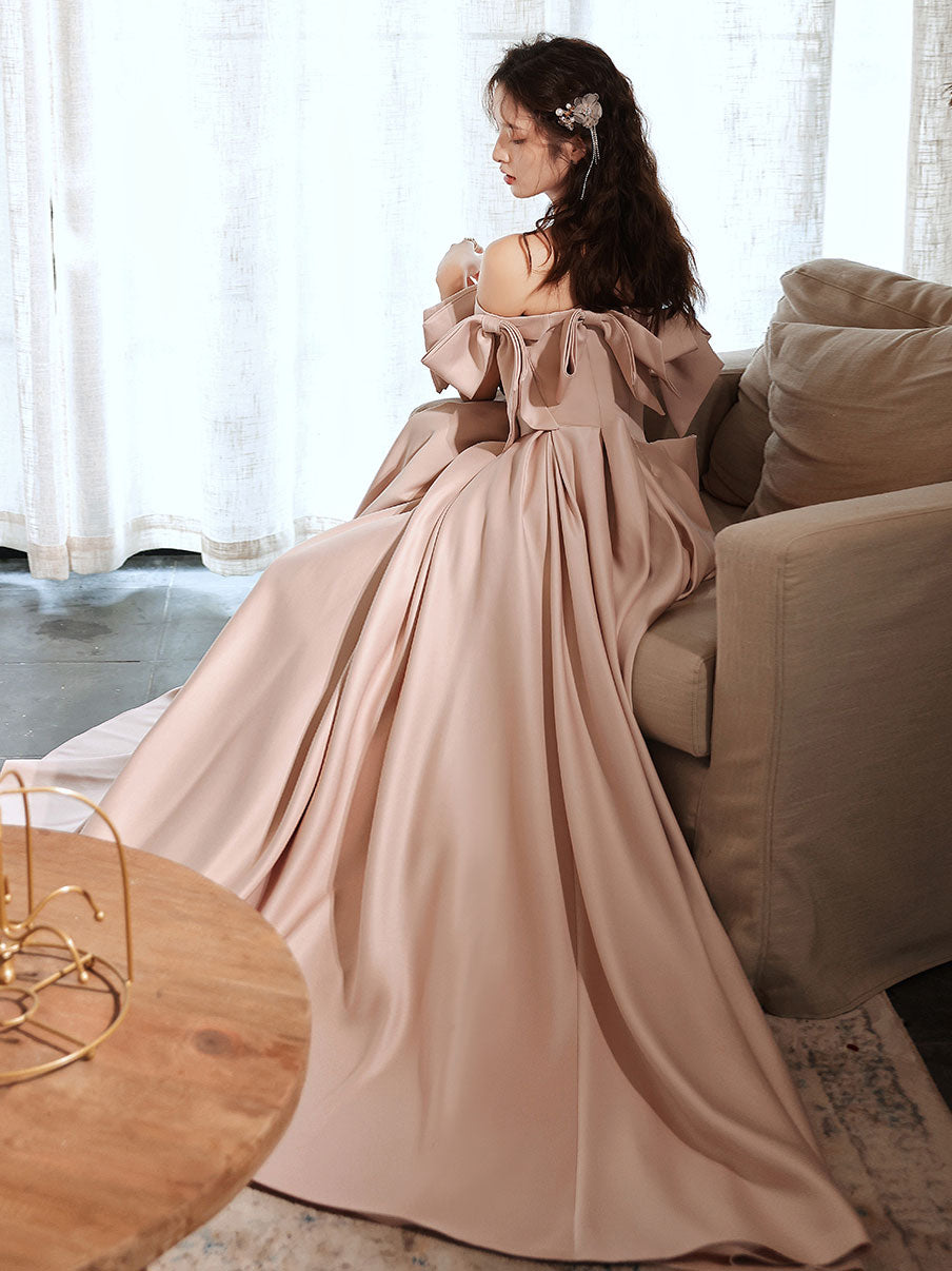 Pink Long Prom Dresses, Off Shoulder Long Formal Graduation Dresses – shopluu