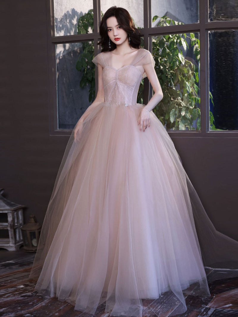 A Line Off Shoulder Pink Long Prom Dress, Pink Graduation Dress with B shopluu A Line Off Shoulder Pink Long Prom Dress, Pink Graduation Dress with B shopluu
