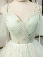 Simple Sweetheart Neck Tulle Short Prom Dresses, Puffy Green Homecoming Dresses