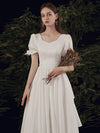 Simple  ivory Long Prom Dress, White Bridesmaid Dresses