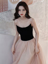 Simple Champagne Long Prom Dresses, Champagne Tulle Formal Dresses