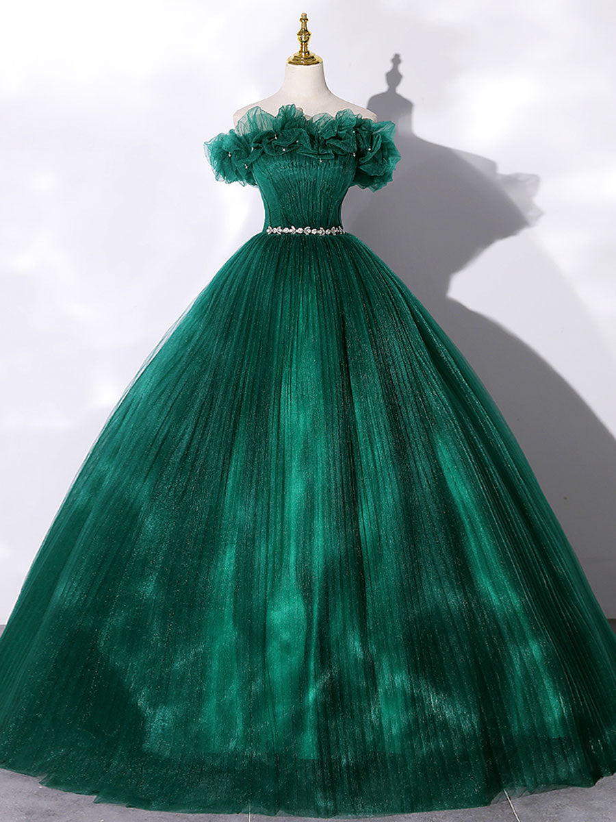 green ball dress Lime Romantic See Through Tulle Gown Prom Formal Dress Step into the spotlight in our Off Shoulder Green Ball Gown Prom Dress Green Ball Gown Satin Short