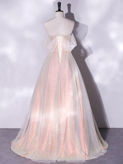 Off Shoulder Pink Formal Dress