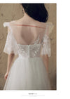 A line Lace White Long Prom Dresses, White Formal Dresses