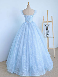 Blue Lace Formal Evening Dresses