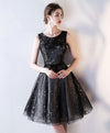 Black Tulle A Line Short Prom Dress, Black Homecoming Dress