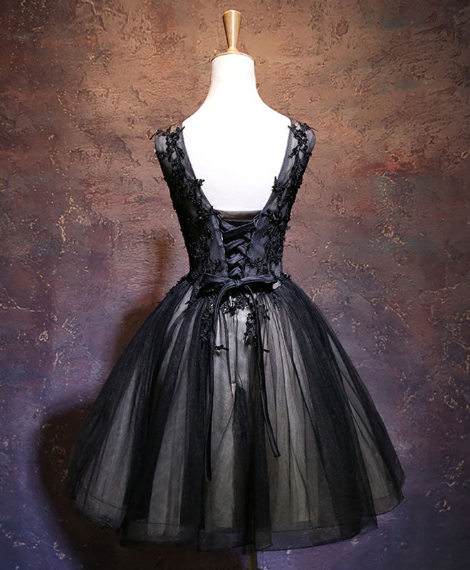 gothic short prom dresses Vintage / Retro Medieval Gothic Red Black Short Prom Dresses 2021 A-Line / Princess Square Neckline 3/4 Sleeve Zipper Up Lace Tulle Prom Formal