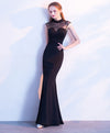 Black Mermaid Long Prom Dress, Black Evening Dress