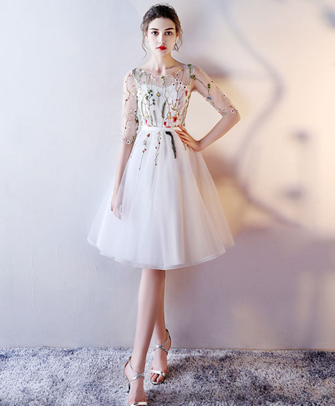 Cute Round Neck Tulle Short Prom Dress, Homecoming Dress