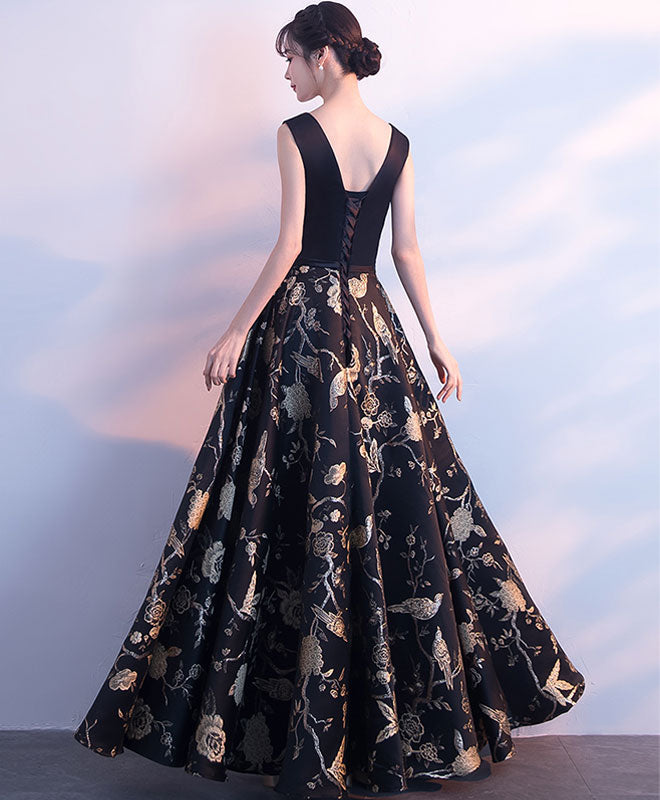 Verngo Modern A Line Black Evening Dresses Strapless Stars Pattern Fluffy  Skirt Shimmer Beads Prom Gowns