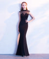 Black Mermaid Long Prom Dress, Black Evening Dress