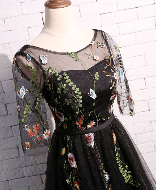 Black Tulle Short Prom Dress, Black Homecoming Dress